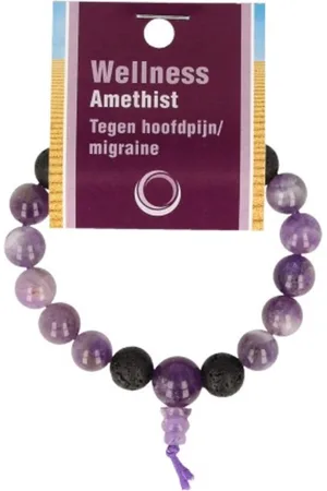 Ruben Robijn Amethist powerbead mannen + kaart 21cm