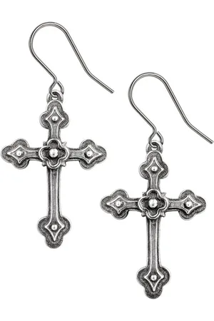 Alchemy Gothic Devotion Crosses (Pair) Oorbellen - Zilverkleurig