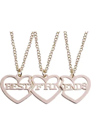 Bixorp Friends BFF Ketting voor 3 met Rosé Gouden Hartjes - Best Friends - Vriendschapsketting Meisjes - Beste Vrienden Ketting Vriendschap Cadeau voor Twee
