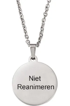 Amodi Gegraveerde Niet Reanimeren Ketting - Niet Reanimeren Penning - Do Not Resuscitate - Gegraveerd - Cirkel - Roestvrij Staal - RVS - Verstelbaar