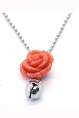 Heaven Eleven Kinderketting rvs ballchain koraal roosje 50cm