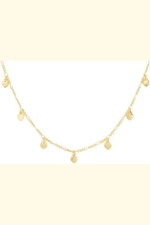 Jonline Schitterende Gold Plated Zilveren Halsketting met Hartjes