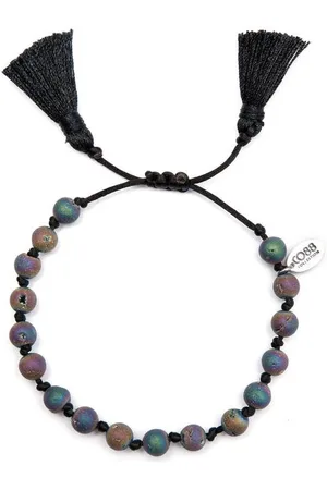 CO88 Serenity 8CB 80040 Armband met Tassel - Pyriet Natuursteen 6 mm - One-size - / Olie Multi Kleuren