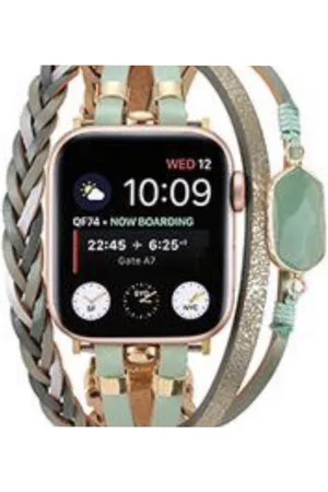 Merkloos Apple Watch Bohemian Indian stijl horlogebandje 38/40/41 mm leer en kralen