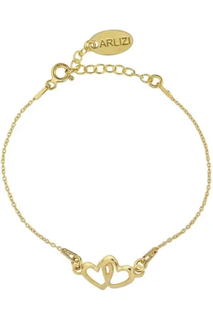ARLIZI 1327 Armband Dubbel Hartjes - Dames - Verguld - 19 cm