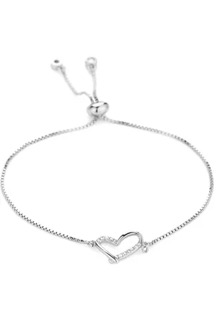 MICHELLE Romance armband - Verstelbaar - One Size - Strass - Lovely - Liefde - Valentijn - Zilverkleurig