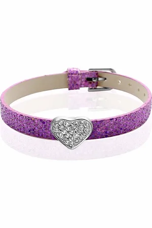 Montebello Armband Akoi LB - Dames - PU leer - Bedel - Hart - Zirkonia - 20.5 cm