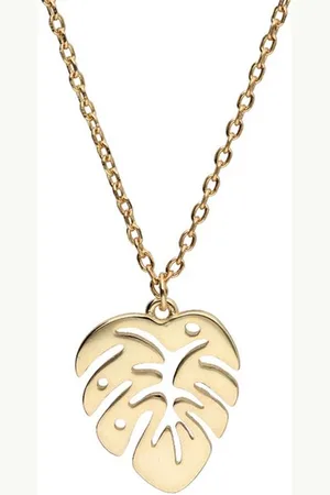 Zilver Verguld Palm Ketting - Goudkkleurig Ketting Palm - Goudkleurig en ketting - Verguld Echte 925 - Amona Jewelry