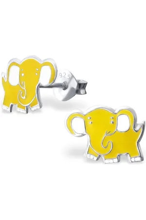 Montebello Princess Oorbellen Anoa Yellow O - Meisjes - 925 Zilver - Epoxy - Olifant - 10 x 10 mm