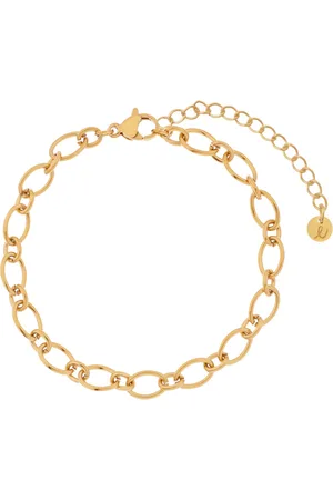essentialistics Armband basic rondjes en ovaaltjes - Volwassenen - Goudkleur - Stainless steel (verkleurt niet) - Verlengkettinkje