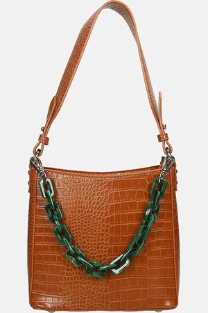 Hvisk Amble schoudertas mat croco gingerbread
