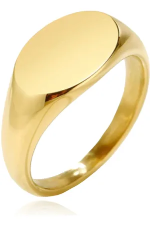 Cilla Jewels Goudkleurige Ovale Dames Zegelring van Edelstaal Verguld-16mm