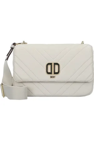 DKNY Leren Schoudertas Avondtas Delphine Shoulder Bag Crème