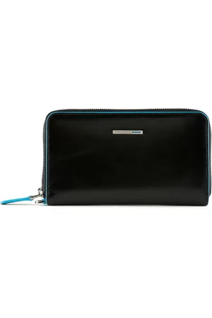 Piquadro Portemonnee Blue Square Zip Around Smartphone Wallet Clutch RFID Zwart