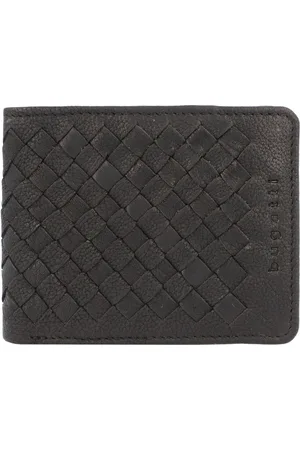 Bugatti Leren Portemonnee Woven Small Wallet Zwart
