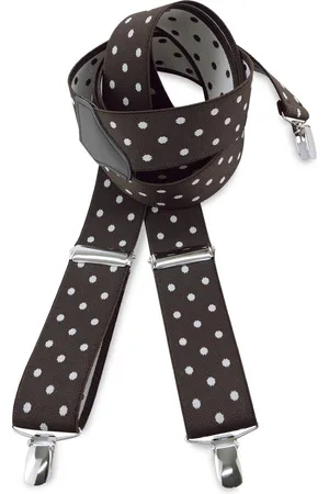We Love Ties Bretels - Bretels bruin met witte polkadots