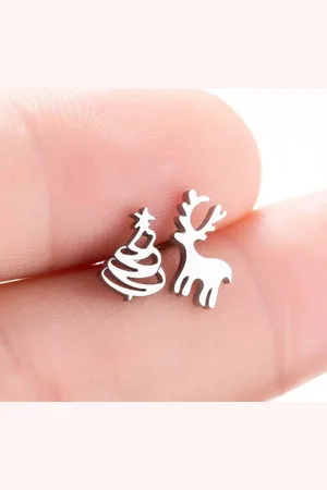 Leukste koop Kerst oorbellen - kerstboom en rendier - zilverkleurig - Christmas Earrings - Feestdagen - Kerstcadeau