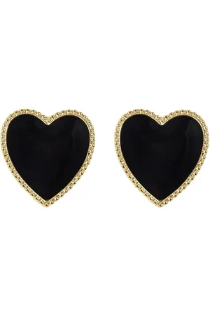 Margot Bardot Maeva Heart Stud Oorbellen Black