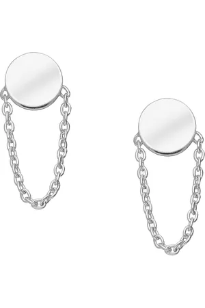 EAR IT UP Oorbellen - Cirkel - Ketting - Push back oorknopjes - 925 sterling - 18 x 7 mm - 1 paar