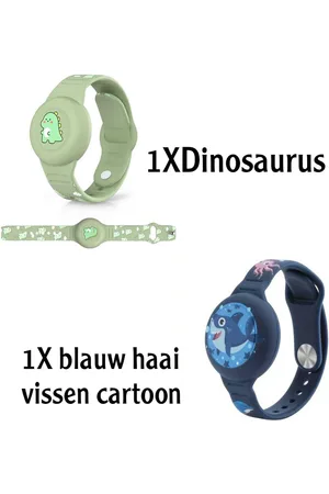 Merkloos 2 Stuks Kinderen waterdicht voor AirTag-armband - schattig cartoon-design, verstelbaar, verborgen voor Apple Air Tag houder, siliconen anti-verlies-GPS-tracker armbandhoes voor peuters