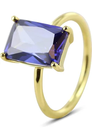 Silventi 9SIL-22594 Zilveren Ring - Dames - Zirkonia - Rechthoek -12 x 8 mm -