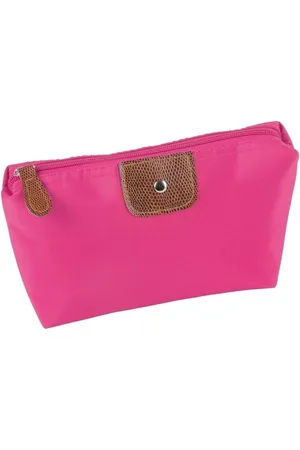Merkloos Toilet/make-up/opberg tas - - 17 x 11 cm - heren/dames/kinderen - met kunstleer detail - Reis toilettassen