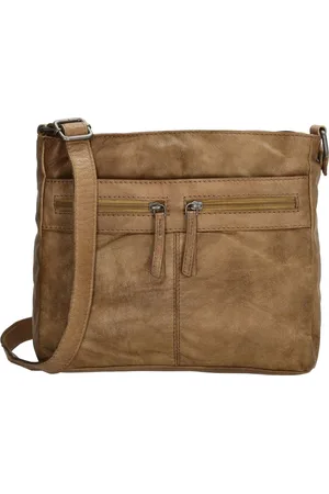Beagles Maspalomas Crossbody Schoudertas - Handige Ritsvakjes - - 100% Leer