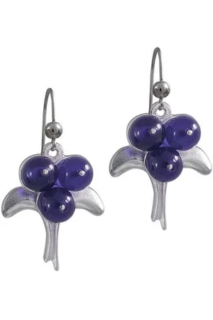 AuBor ®. Zilveren blueberry oorbellen met amethyst.