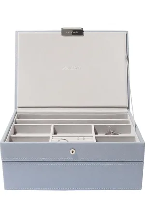 Merkloos Klassieke juwelendoos oudroze blauw set van 2 - Stackers