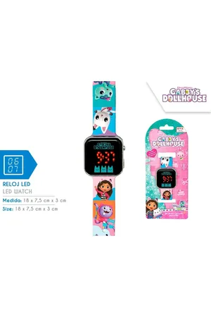 Accutime Gabby`s Dollhouse LED Horloge - Digitaal - Gabby`s Poppenhuis