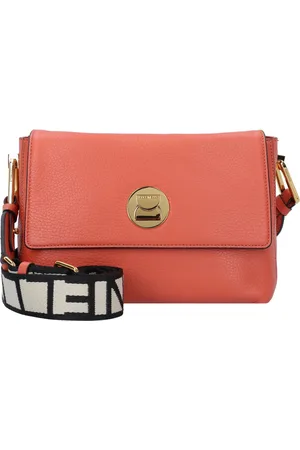 Coccinelle Leren Schoudertas Liya Signature Handbag Grained Leather Lichtrood