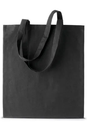 Merkloos 10x stuks basic katoenen schoudertasje in het 38 x 42 cm met lange hengsels - Boodschappentassen - Goodie bags