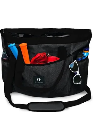Merkloos Mesh strandtas met ritssluiting - extra grote strandtas - zwembadtas / X-Large