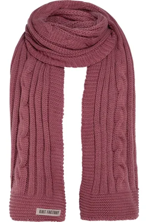 Knit Factory Elin Gebreide Sjaal Dames & Heren - Warme Wintersjaal - Grof gebreid - Langwerpige sjaal - Wollen sjaal - XXL sjaal - Heren sjaal - Dames sjaal - Unisex - - Rood - 200x50 cm
