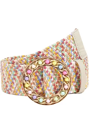 Fashion Favorite Nora Beads Gevlochten Riem - | Rotan/Kralen | 95 x 4,5 cm |