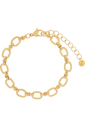 essentialistics Armband basic geschakelde ovaaltjes - Volwassenen - Goudkleur - Stainless steel (verkleurt niet) - Verlengkettinkje