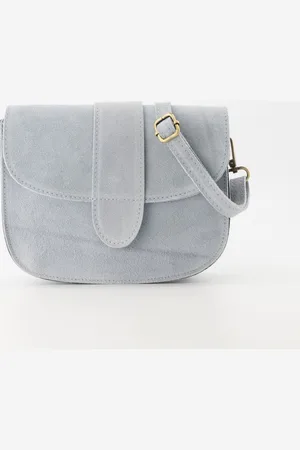 Merkloos Tas -blauw- lichtblauw- crossbody- suède