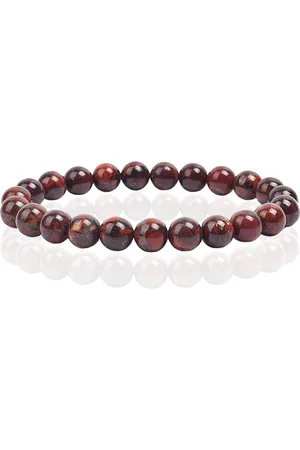 Memphis Natuursteen Armband met 8mm Kralen - Bloodstone