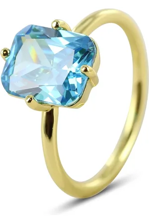 Silventi 9SIL-22579 Zilveren Ring - Dames - Zirkonia - Rechthoek -10 x 8 mm -