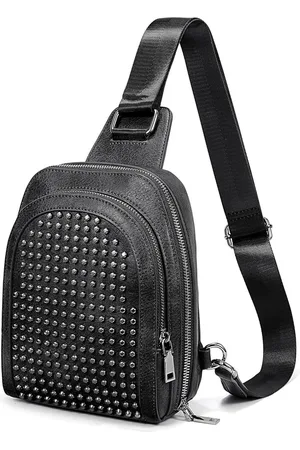 Merkloos Dames middelgrote stijlvolle waterdichte borstzak voor reizen - crossbody tas met brede riem - heuptas - schoudertas Kerstmis