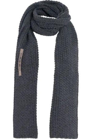 Knit Factory Carry Gebreide Sjaal Dames & Heren - Warme Wintersjaal - Grof gebreid - Langwerpige sjaal - Wollen sjaal - Heren sjaal - Dames sjaal - Unisex - - Donkergrijs - 200x35 cm