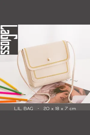 Merkloos Lagloss Fashion Bag Tas Mode - Klein Modisch Vierkant Tasje - Type Lil Bag - Stiksels SchouderTas - 20x15x6 cm