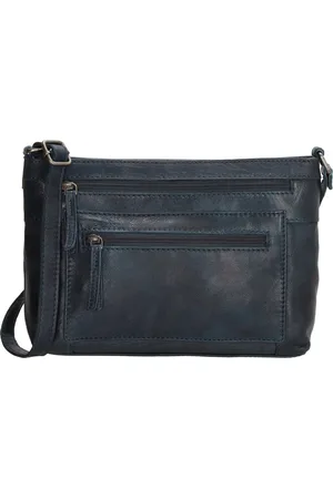 Beagles Maspalomas Crossbody Schoudertas - Handige Ritsvakjes - - 100% Leer