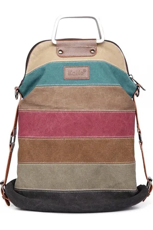 MISS LULÙ Dames Handtas - Schoudertas - Rugtas met Regenboogpatroon – Schooltas – Laptoptas (E1711)