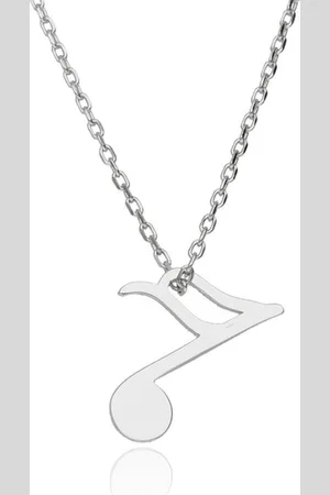 Zilver Muzikale Ketting - Musiek Ketting - en Ketting Musiek - Muzieknoten Ketting - Music Note Necklace - Amona Jewelry