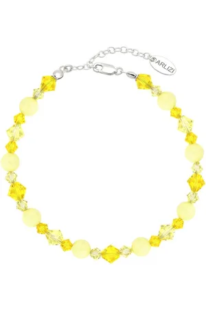 ARLIZI 1945 Armband parel Swarovski kristal geel - sterling - 20 cm