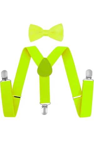 Fako Fashion Kinder Bretels Met Vlinderstrik - Kinderbretels - Vlinderdas - Strik - Effen - 65cm