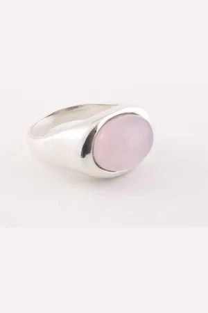 AsiAsia Zilveren ring met rozenkwarts - maat 18