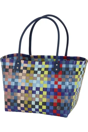 Handed By Duurzame handgevlochten boodschappentas - Shopper - Weekendtas - Strandtas - Sporttas - Mingle - navy mix