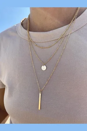 Joboly Bar Coin Muntje Bolletjes Multilayer Ketting - Dames - Dames - - 45 cm